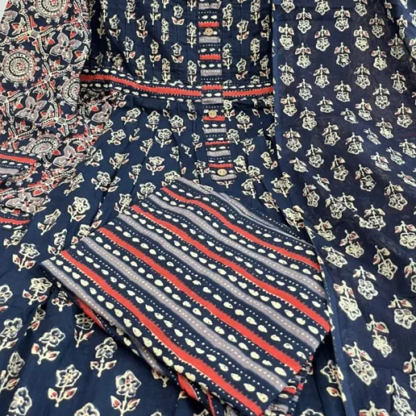 Navy_Blue_Traditional_Block_Print_A-Line_Kurta_Set_with_Pockets
