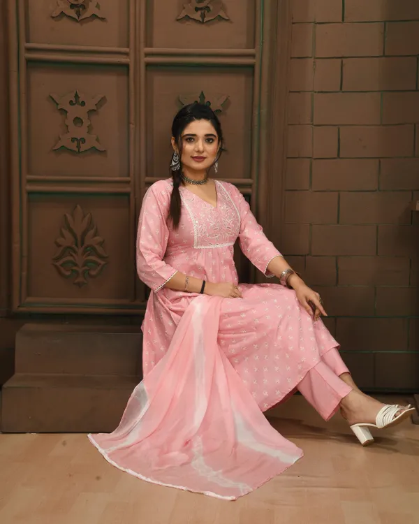 Pink_Premium_Viscose_Rayon_Embroidered_Kurta,_Trouser_&_Dupatta_Set_For_Women