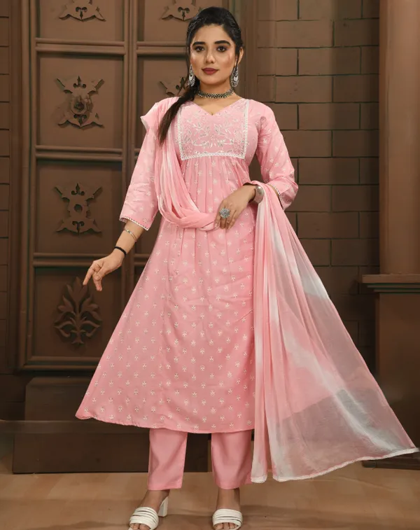 Pink_Premium_Viscose_Rayon_Embroidered_Kurta,_Trouser_&_Dupatta_Set_For_Women
