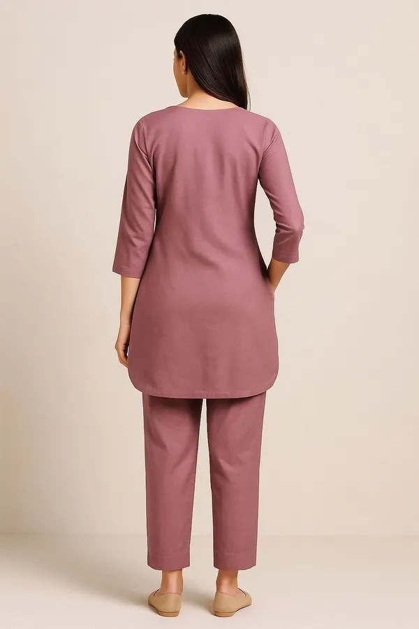 Purple_Premium_Silk_Blend_Embroidered_Kurti_&_Palazzo_For_Women