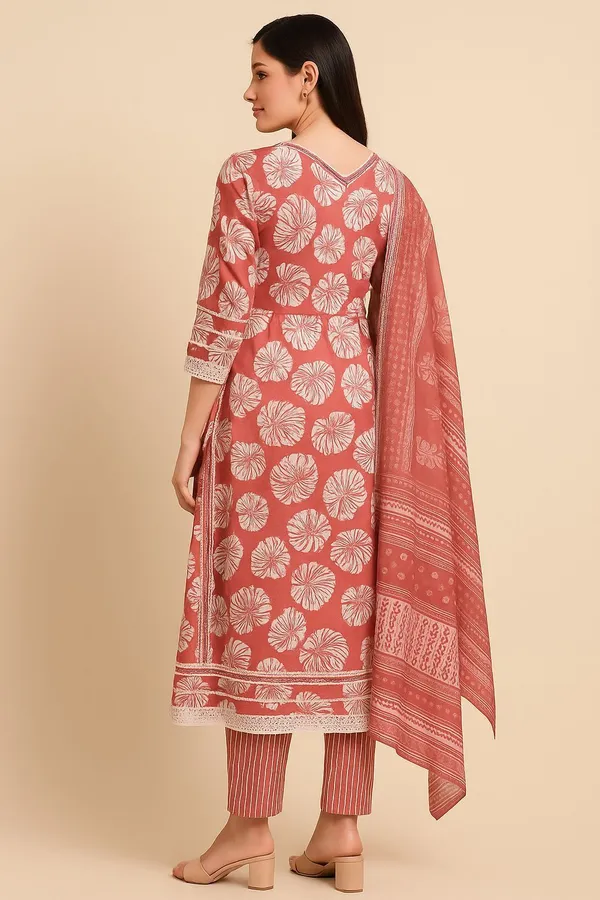 Orange_Premium_Rayon_Slub_Floral_Print_Kurta,_Trouser_&_Dupatta_Set_For_Women