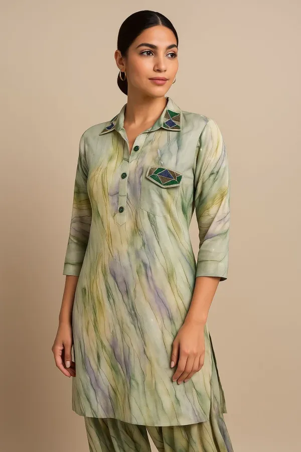Green_Premium_Viscose_Rayon_Printed_Kurti_&_Patiala_For_Women