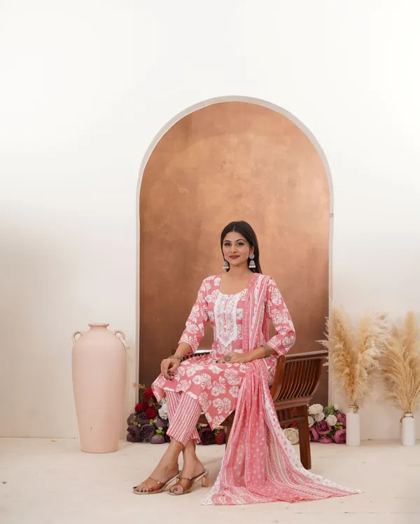 Orange_Premium_Rayon_Slub_Printed_Kurta,_Trouser_&_Dupatta_Set_For_Women