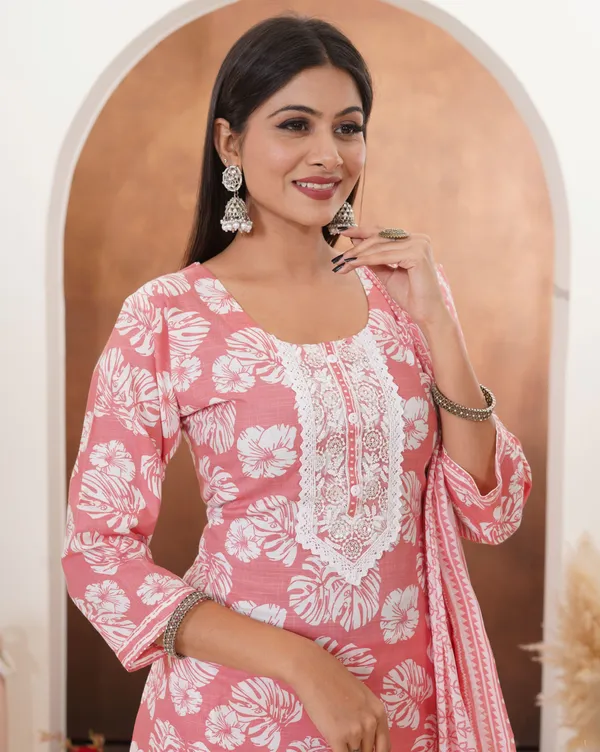 Orange_Premium_Rayon_Slub_Printed_Kurta,_Trouser_&_Dupatta_Set_For_Women