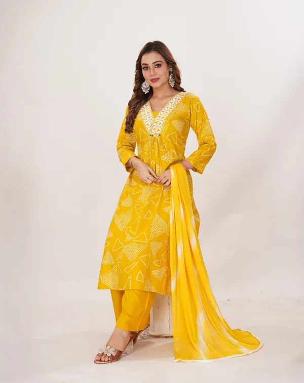 Gold_Premium_Viscose_Rayon_Embroidered_&_Printed_Kurta,_Trouser_&_Dupatta_Set_For_Women
