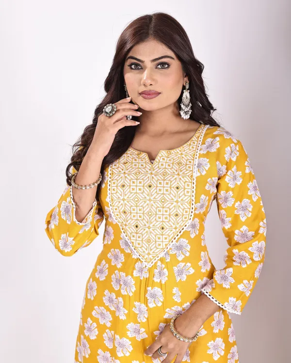 Yellow_Premium_Viscose_Rayon_Floral_Print_Kurta,_Trouser_&_Dupatta_Set_For_Women