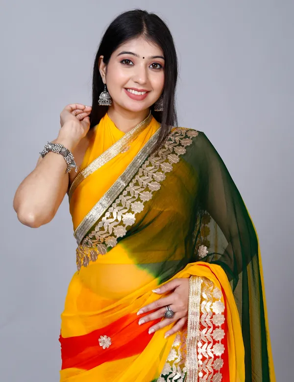 Yellow_Designer_Pure_Chiffon_&_New_Trendy_Bollywood_Saree_For_Women_(With_Blouse)