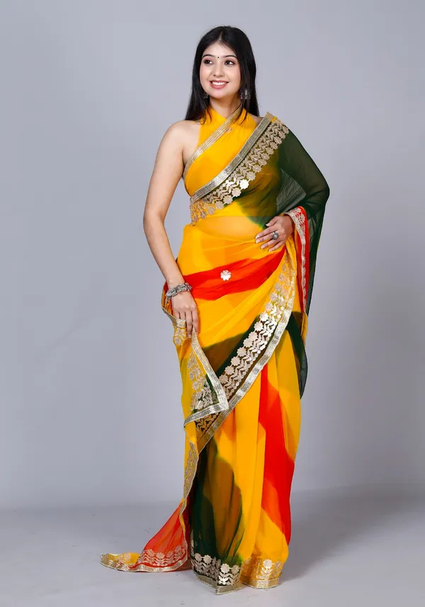 Yellow_Designer_Pure_Chiffon_&_New_Trendy_Bollywood_Saree_For_Women_(With_Blouse)