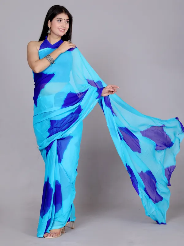 Blue_Designer_Pure_Chiffon_&_New_Trendy_Bollywood_Saree_For_Women_(With_Blouse)