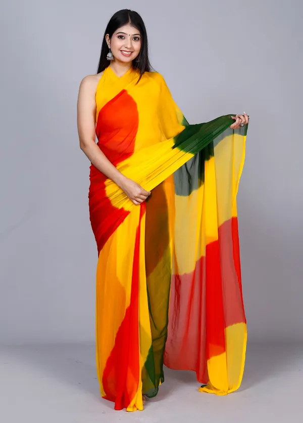 Green_Designer_Pure_Chiffon_&_New_Trendy_Bollywood_Saree_For_Women_(With_Blouse)
