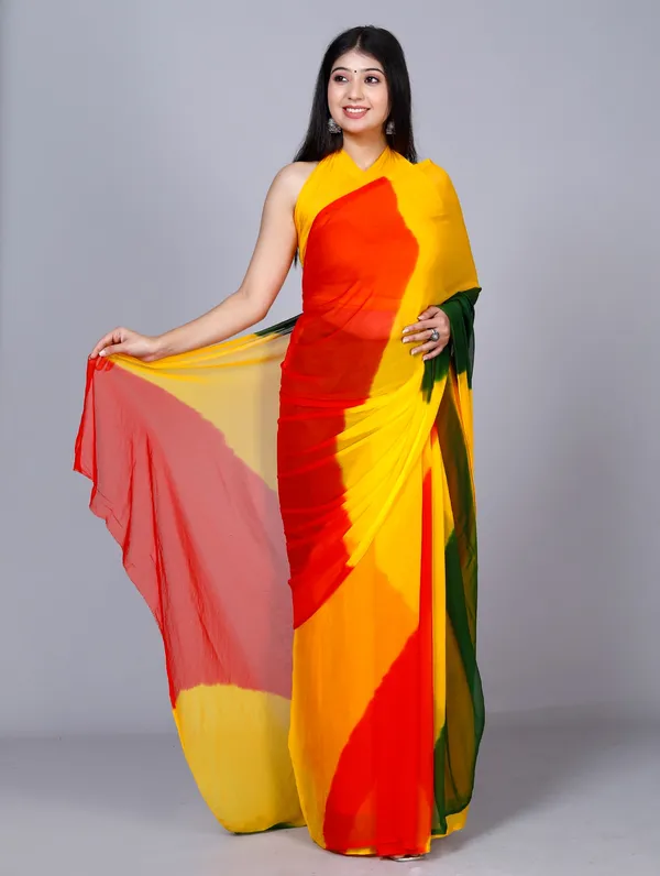 Green_Designer_Pure_Chiffon_&_New_Trendy_Bollywood_Saree_For_Women_(With_Blouse)