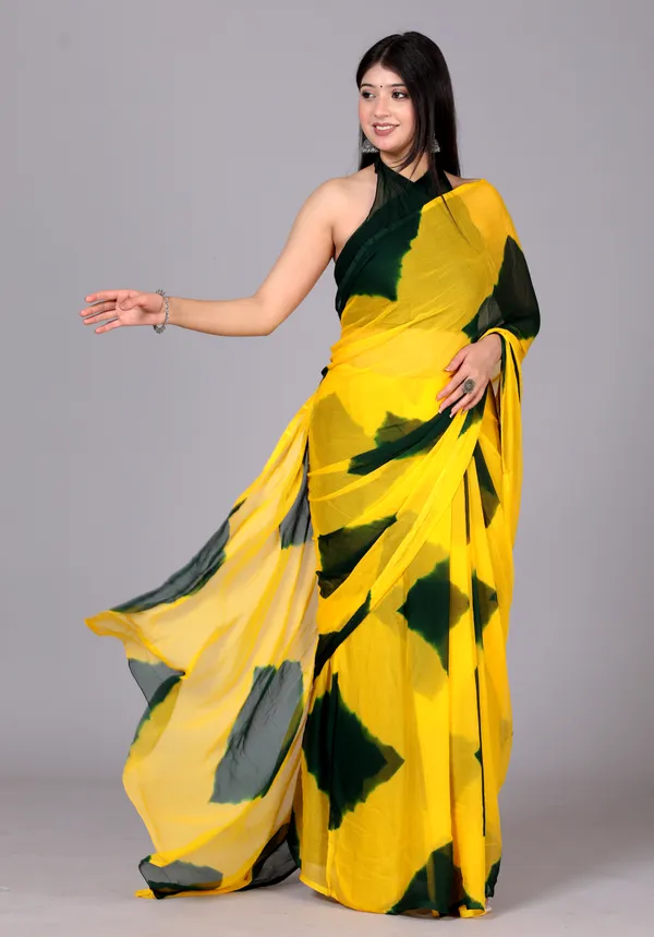 Green_Designer_Pure_Chiffon_&_New_Trendy_Bollywood_Saree_For_Women_(With_Blouse)