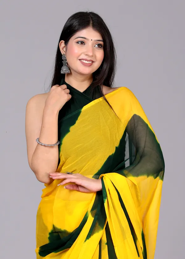 Green_Designer_Pure_Chiffon_&_New_Trendy_Bollywood_Saree_For_Women_(With_Blouse)