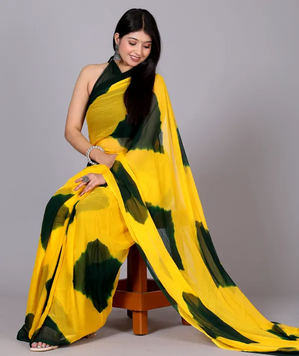 Green_Designer_Pure_Chiffon_&_New_Trendy_Bollywood_Saree_For_Women_(With_Blouse)