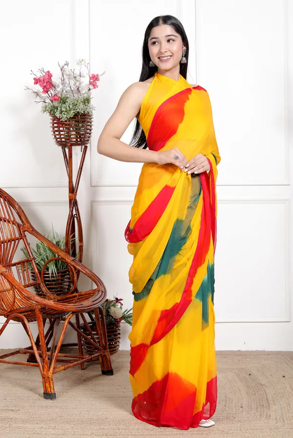 Pure_Chiffon_Printed_Mirror_Work_Sarees_For_Women