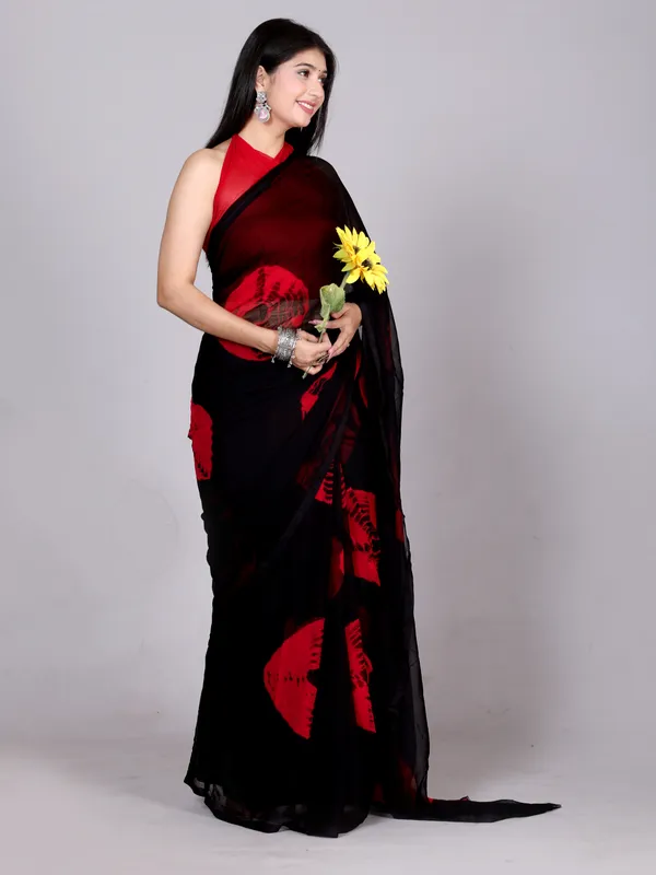 Black_Designer_Pure_Chiffon_&_New_Trendy_Bollywood_Saree_For_Women_(With_Blouse)