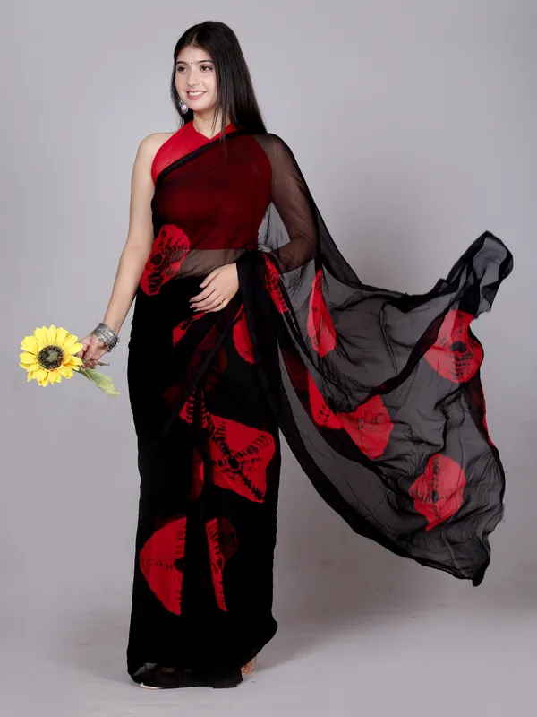Black_Designer_Pure_Chiffon_&_New_Trendy_Bollywood_Saree_For_Women_(With_Blouse)