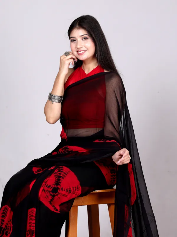 Black_Designer_Pure_Chiffon_&_New_Trendy_Bollywood_Saree_For_Women_(With_Blouse)