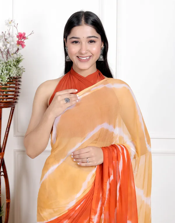 Orange_Designer_Pure_Chiffon_&_New_Trendy_Bollywood_Saree_For_Women_(With_Blouse)