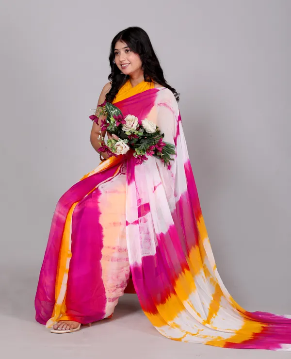 Yellow_Designer_Pure_Chiffon_&_New_Trendy_Bollywood_Saree_For_Women_(With_Blouse)