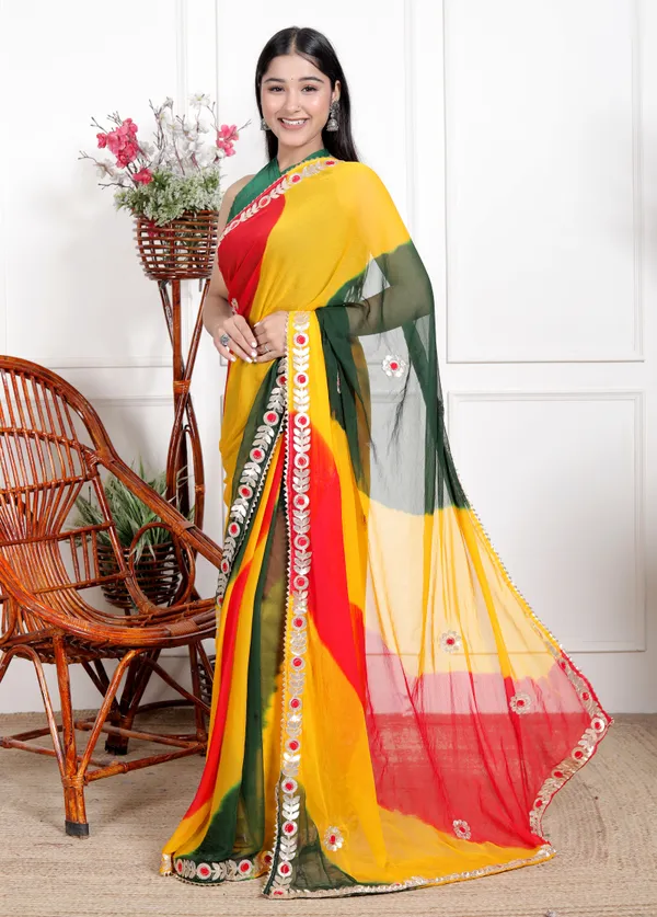 Yellow_Designer_Pure_Chiffon_&_New_Trendy_Bollywood_Saree_For_Women_(With_Blouse)