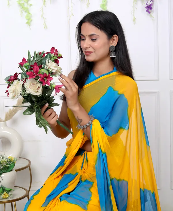 Yellow_Designer_Pure_Chiffon_&_New_Trendy_Bollywood_Saree_For_Women_(With_Blouse)