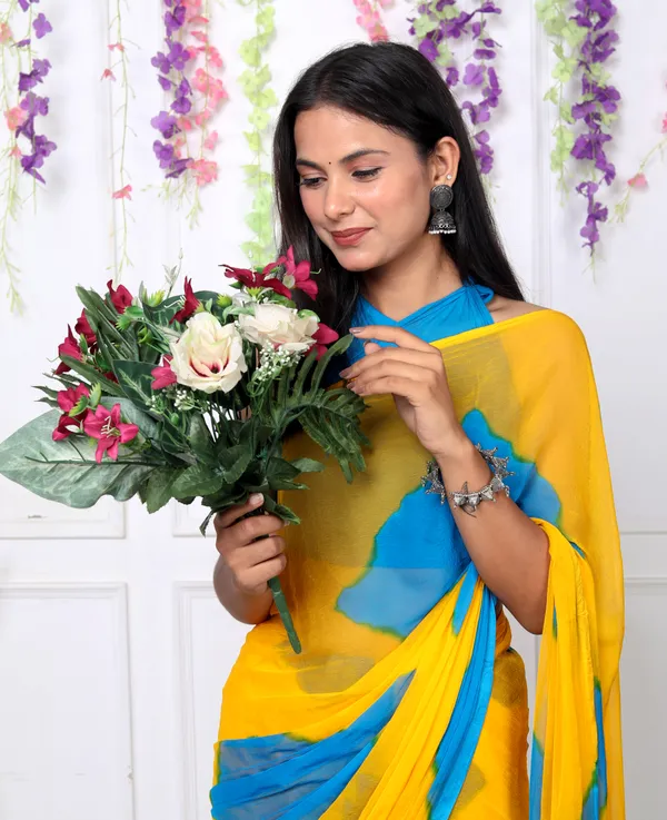 Yellow_Designer_Pure_Chiffon_&_New_Trendy_Bollywood_Saree_For_Women_(With_Blouse)