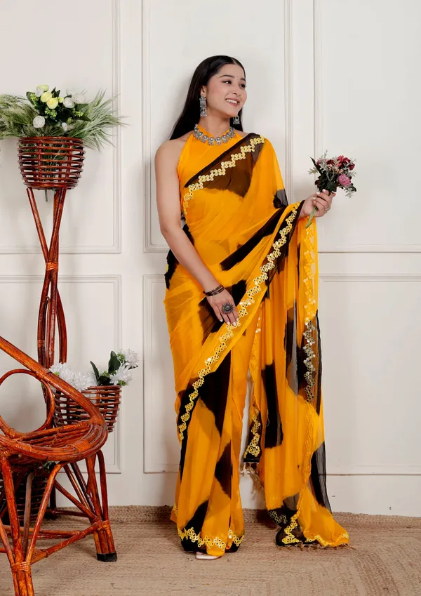 Yellow_Designer_Pure_Chiffon_&_New_Trendy_Bollywood_Saree_For_Women_(With_Blouse)