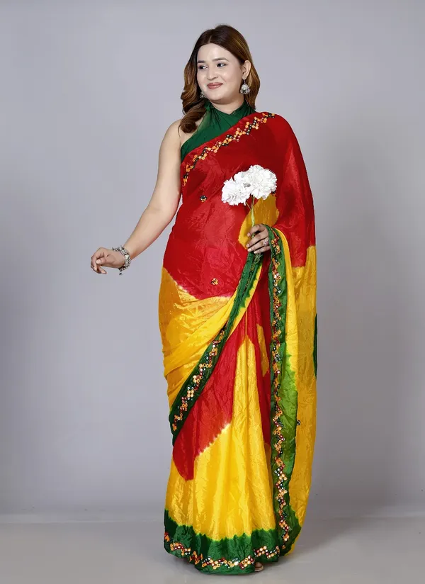 Yellow_Designer_Pure_Chiffon_&_New_Trendy_Bollywood_Saree_For_Women_(With_Blouse)