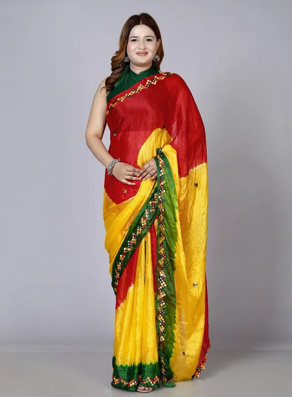 Yellow_Designer_Pure_Chiffon_&_New_Trendy_Bollywood_Saree_For_Women_(With_Blouse)