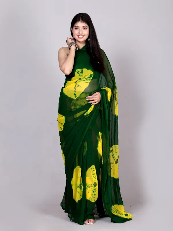 Green_Designer_Pure_Chiffon_&_New_Trendy_Bollywood_Saree_For_Women_(With_Blouse)
