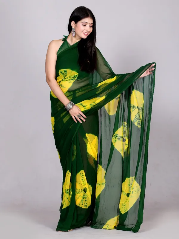 Green_Designer_Pure_Chiffon_&_New_Trendy_Bollywood_Saree_For_Women_(With_Blouse)