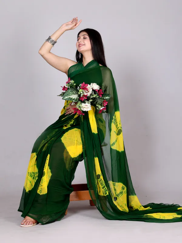 Green_Designer_Pure_Chiffon_&_New_Trendy_Bollywood_Saree_For_Women_(With_Blouse)