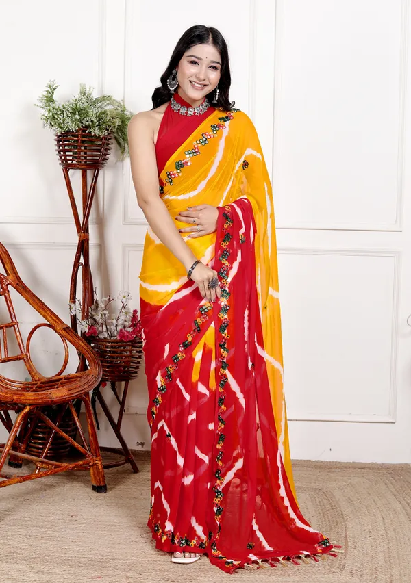Yellow_Designer_Pure_Chiffon_&_New_Trendy_Bollywood_Saree_For_Women_(With_Blouse)