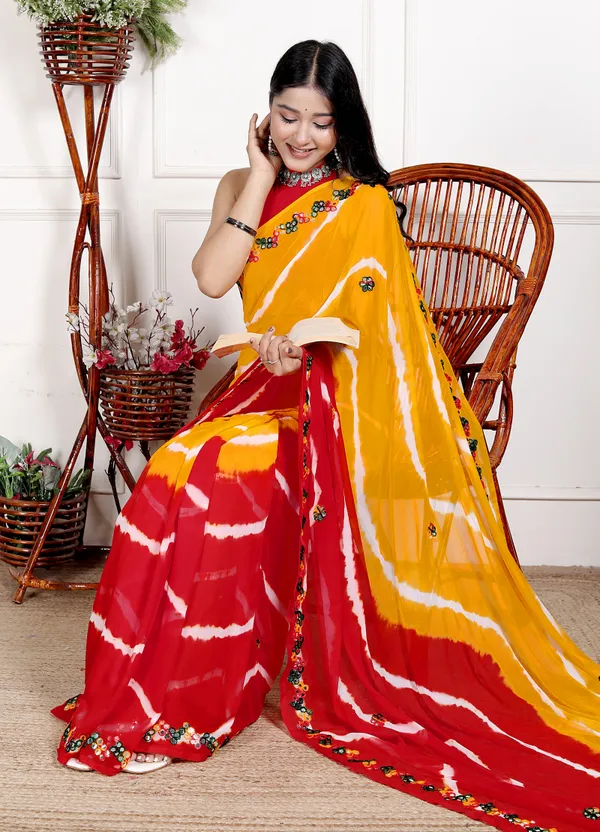 Yellow_Designer_Pure_Chiffon_&_New_Trendy_Bollywood_Saree_For_Women_(With_Blouse)