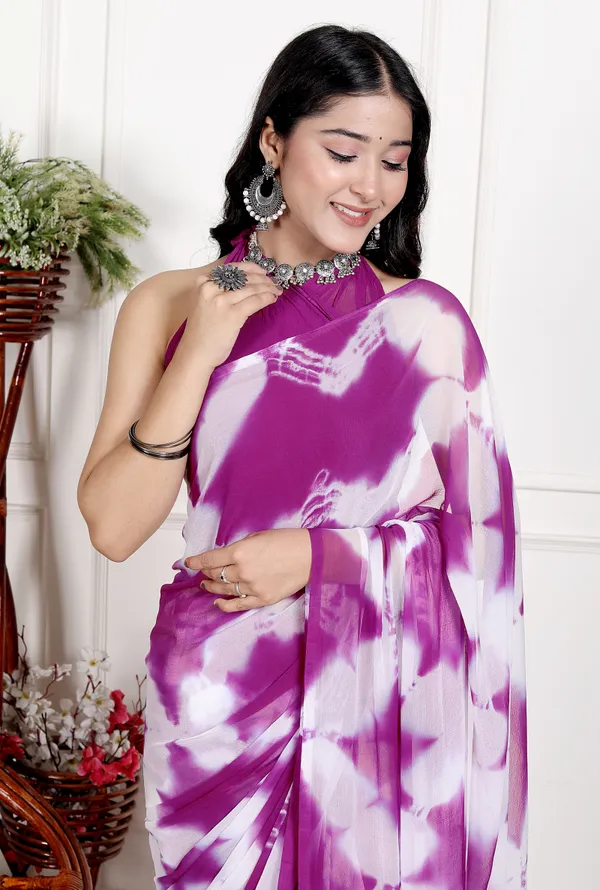 Wine_Designer_Pure_Chiffon_&_New_Trendy_Bollywood_Saree_For_Women_(With_Blouse)