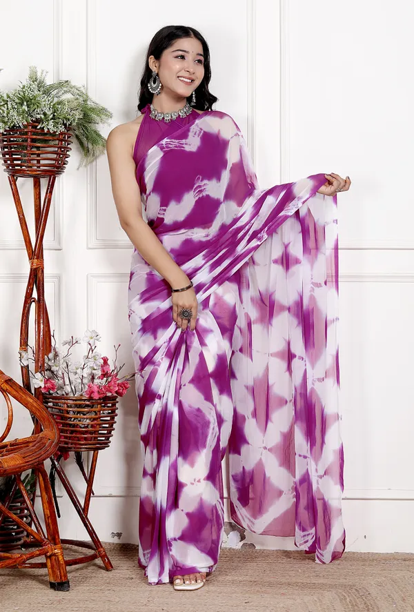 Wine_Designer_Pure_Chiffon_&_New_Trendy_Bollywood_Saree_For_Women_(With_Blouse)