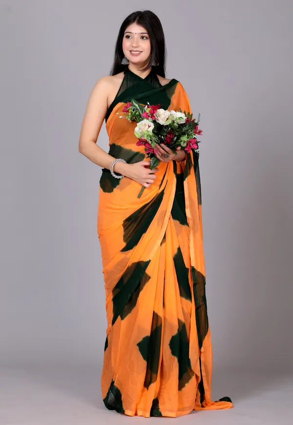 Green_Designer_Pure_Chiffon_&_New_Trendy_Bollywood_Saree_For_Women_(With_Blouse)