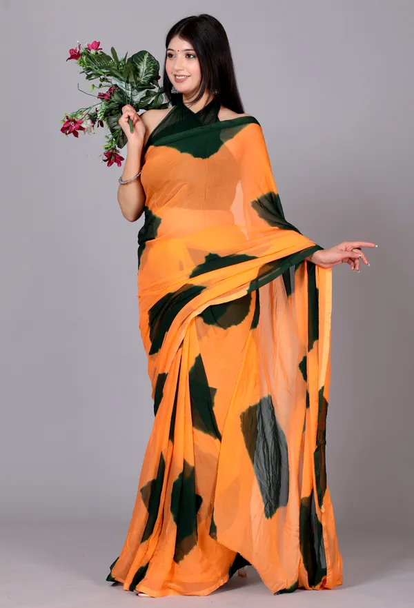 Green_Designer_Pure_Chiffon_&_New_Trendy_Bollywood_Saree_For_Women_(With_Blouse)
