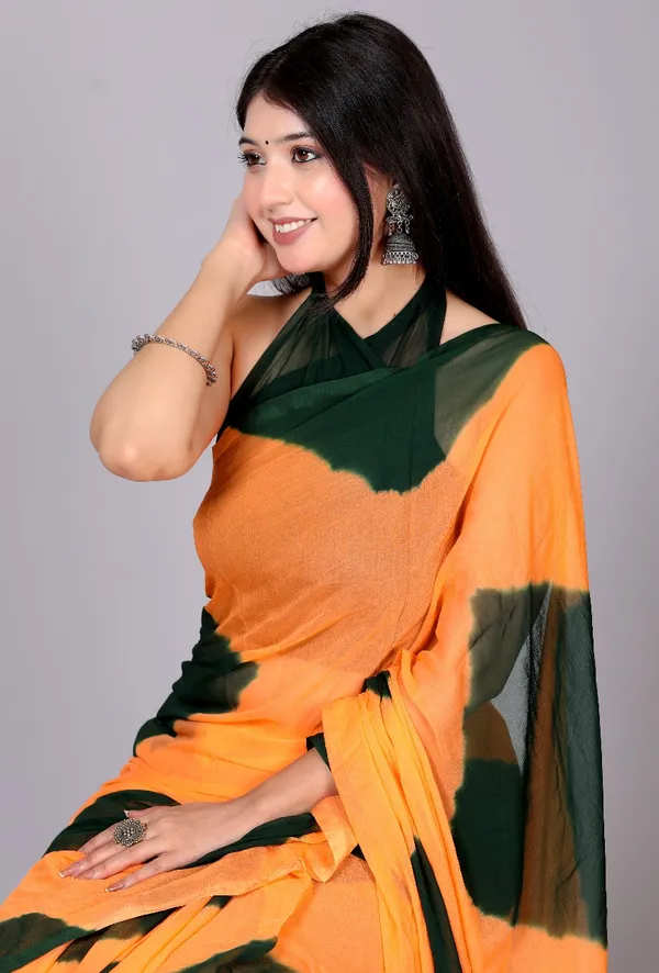 Green_Designer_Pure_Chiffon_&_New_Trendy_Bollywood_Saree_For_Women_(With_Blouse)