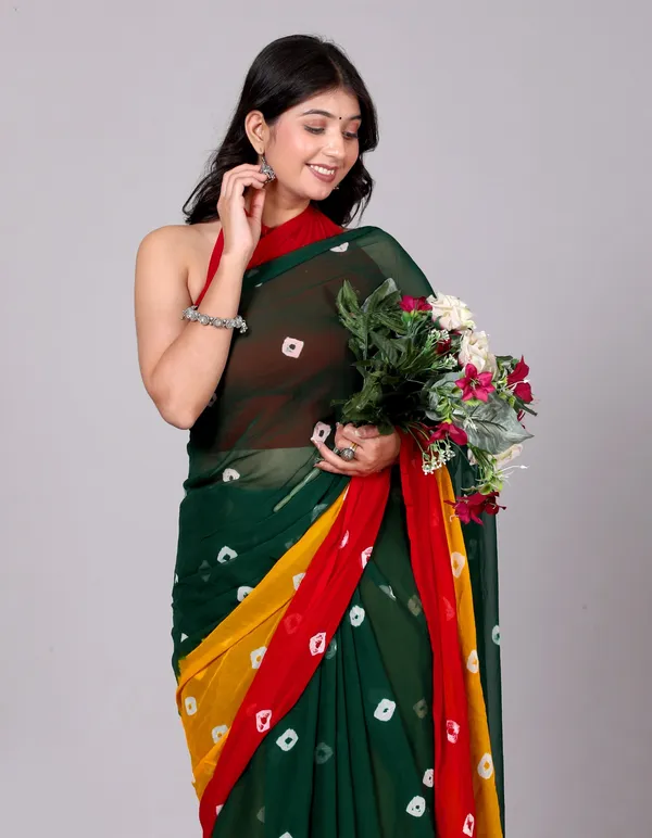 Green_Designer_Pure_Chiffon_&_New_Trendy_Bollywood_Saree_For_Women_(With_Blouse)