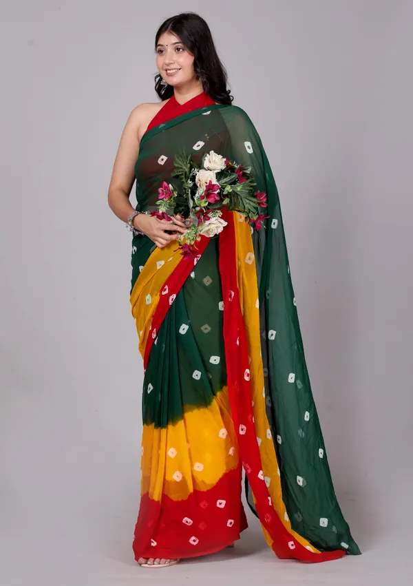 Green_Designer_Pure_Chiffon_&_New_Trendy_Bollywood_Saree_For_Women_(With_Blouse)