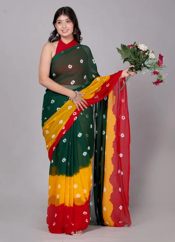 Green_Designer_Pure_Chiffon_&_New_Trendy_Bollywood_Saree_For_Women_(With_Blouse)