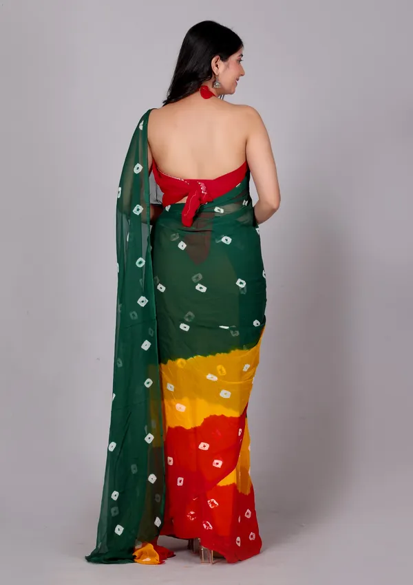 Green_Designer_Pure_Chiffon_&_New_Trendy_Bollywood_Saree_For_Women_(With_Blouse)