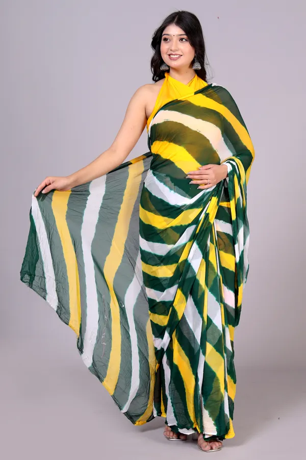 Green_Designer_Pure_Chiffon_&_New_Trendy_Bollywood_Saree_For_Women_(With_Blouse)