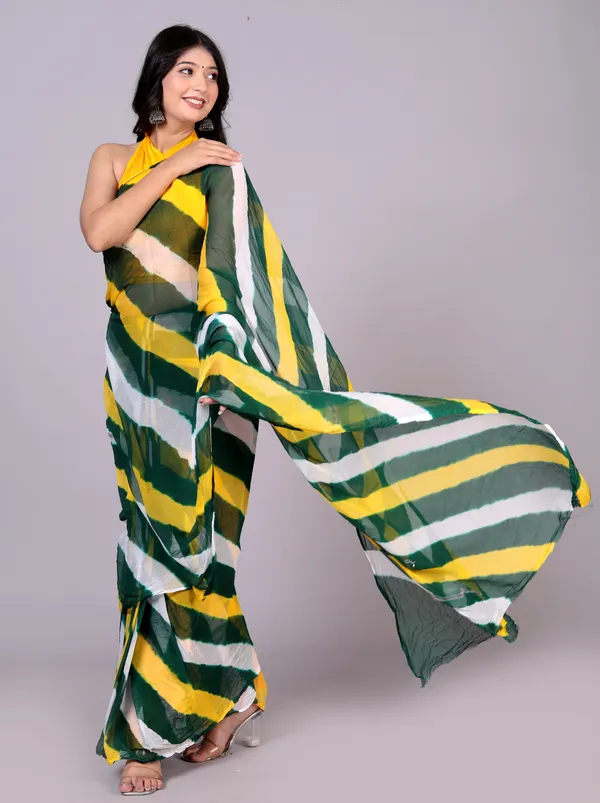 Green_Designer_Pure_Chiffon_&_New_Trendy_Bollywood_Saree_For_Women_(With_Blouse)