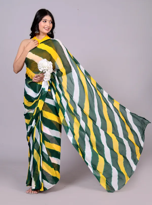 Green_Designer_Pure_Chiffon_&_New_Trendy_Bollywood_Saree_For_Women_(With_Blouse)
