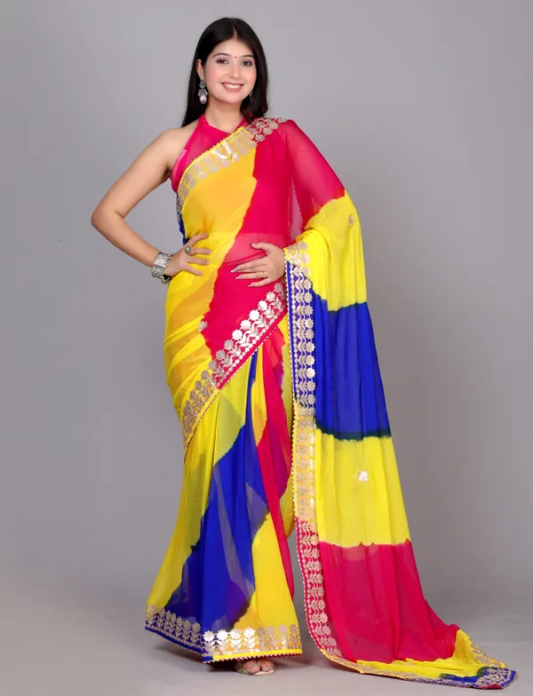 Yellow_Designer_Pure_Chiffon_&_New_Trendy_Bollywood_Saree_For_Women_(With_Blouse)