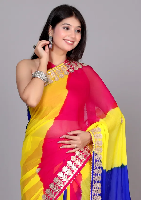 Yellow_Designer_Pure_Chiffon_&_New_Trendy_Bollywood_Saree_For_Women_(With_Blouse)