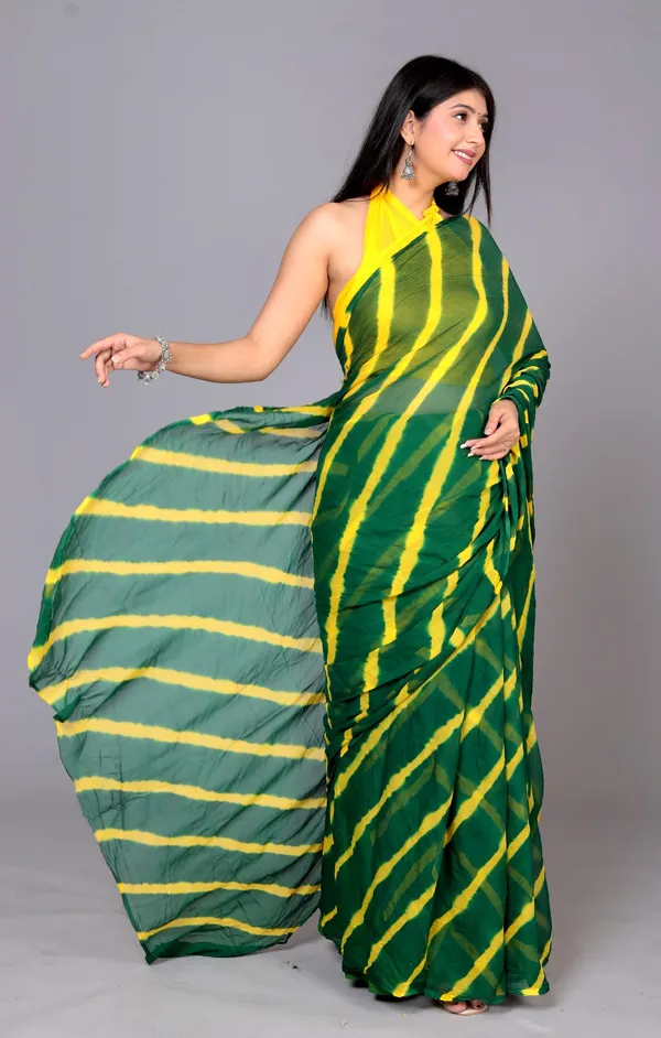 Green_Designer_Pure_Chiffon_&_New_Trendy_Bollywood_Saree_For_Women_(With_Blouse)